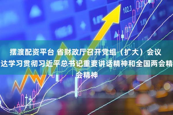 摆渡配资平台 省财政厅召开党组（扩大）会议 传达学习贯彻习近平总书记重要讲话精神和全国两会精神